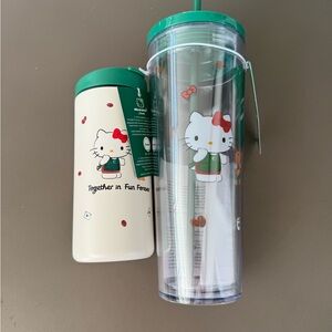 Starbucks x Hello Kitty 2025 24 oz Cold Cup and 12oz Stainless Steel Tumbler
